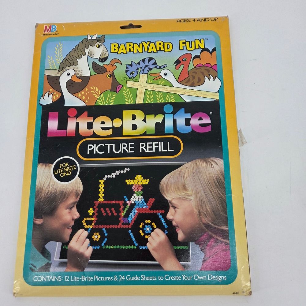 Vintage 1988 Lite-Brite Barnyard Fun Picture Refill Milton Bradley 4892